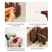 Houten Kapstok Muur – Design Wandkapstok van Walnoot of Beukenhout | Piano