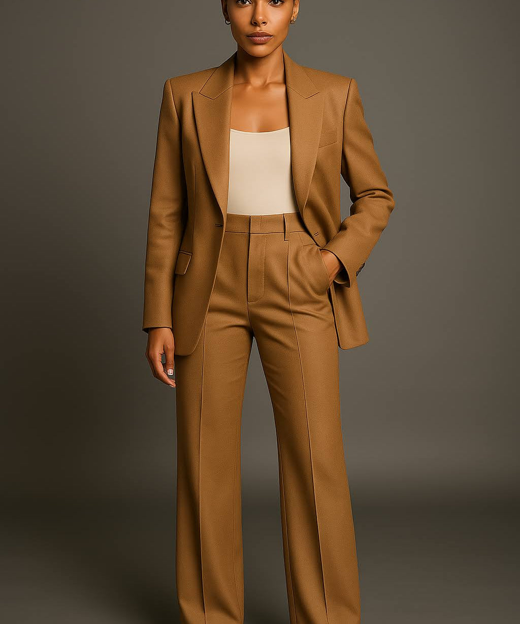 Dames 2-delig Broekpak | Blazer en Pantalon Set | Zakelijk & Formeel voor Kantoor