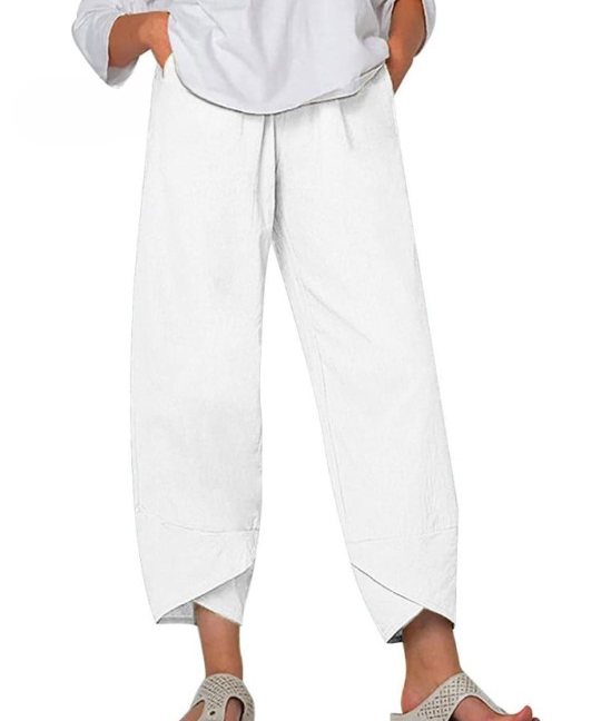 Allure zomerbroek dames | Luchtige linnen look broek | Comfortabele losse pasvorm