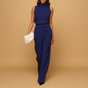 Isabelle dames jumpsuit | Chique mouwloze jumpsuit met wijde pijpen | Elegante pasvorm