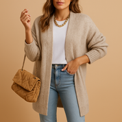 Evelien | Klassiek Gebreid Damesvest met Open Voorkant – Zacht, Warm & Veelzijdig