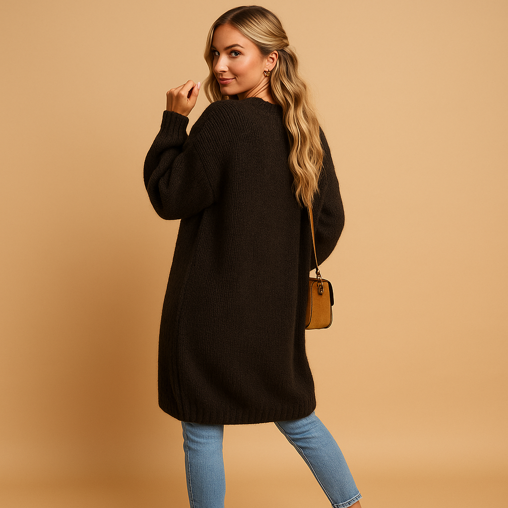 Evelien | Klassiek Gebreid Damesvest met Open Voorkant – Zacht, Warm & Veelzijdig