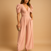 Isabelle dames jumpsuit – lange elegante jumpsuit met getailleerde pasvorm