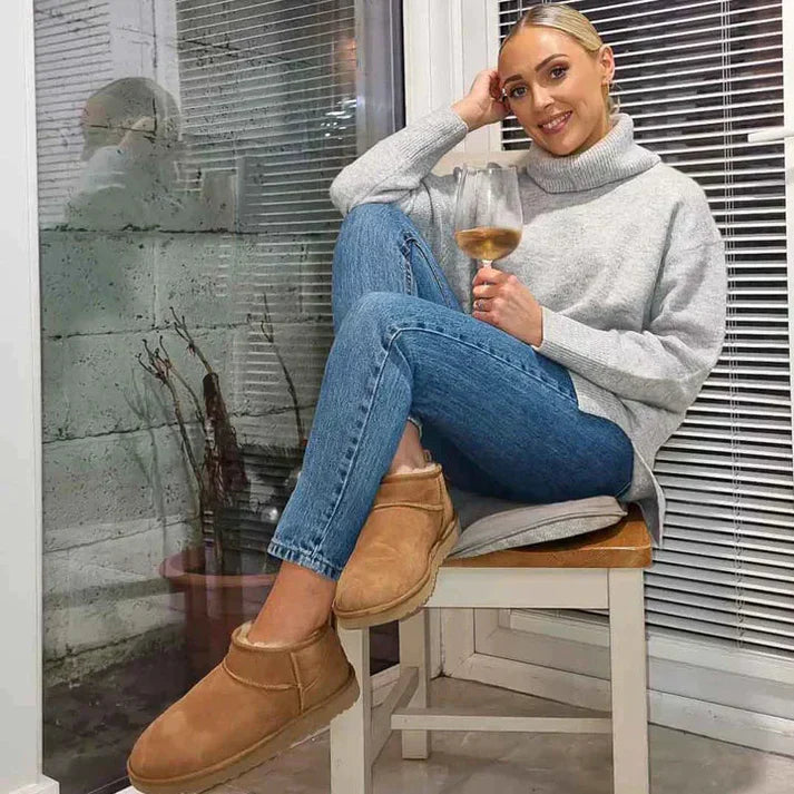 DORA dames mini boots – warme enkelhoge laarzen met voering