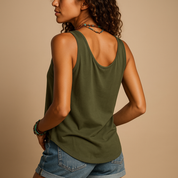 Yara dames top | Luchtige mouwloze zomertop met V-hals | Casual en veelzijdig