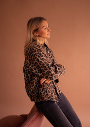 Animalprint Jasje Dames – Trendy Statement Jas met Zachte Warme Voering