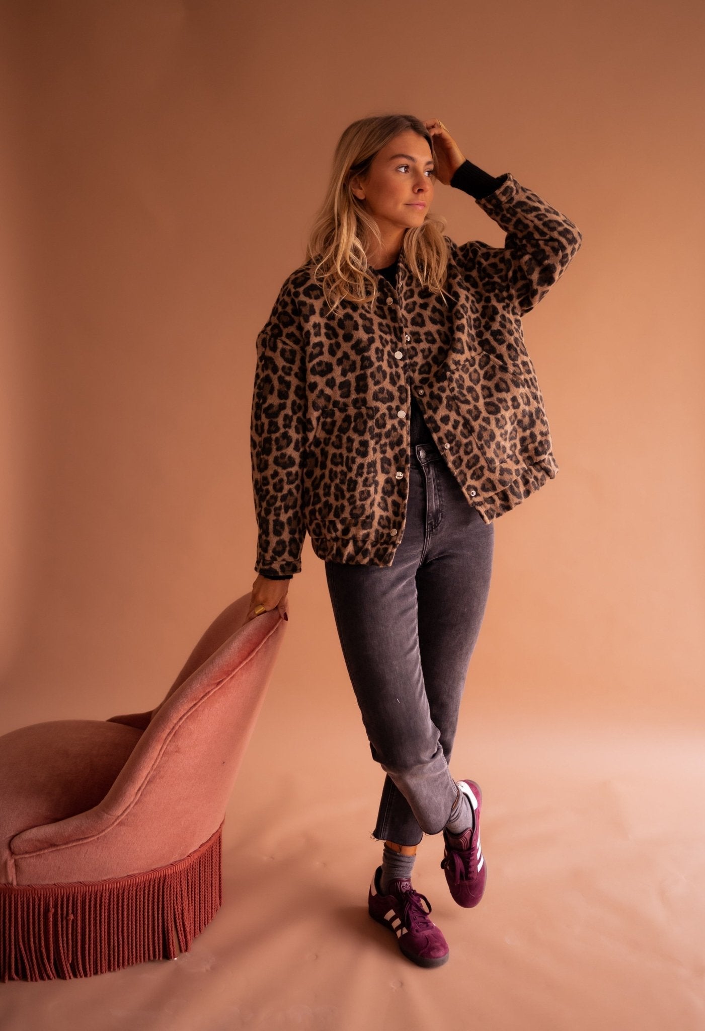 Animalprint Jasje Dames – Trendy Statement Jas met Zachte Warme Voering