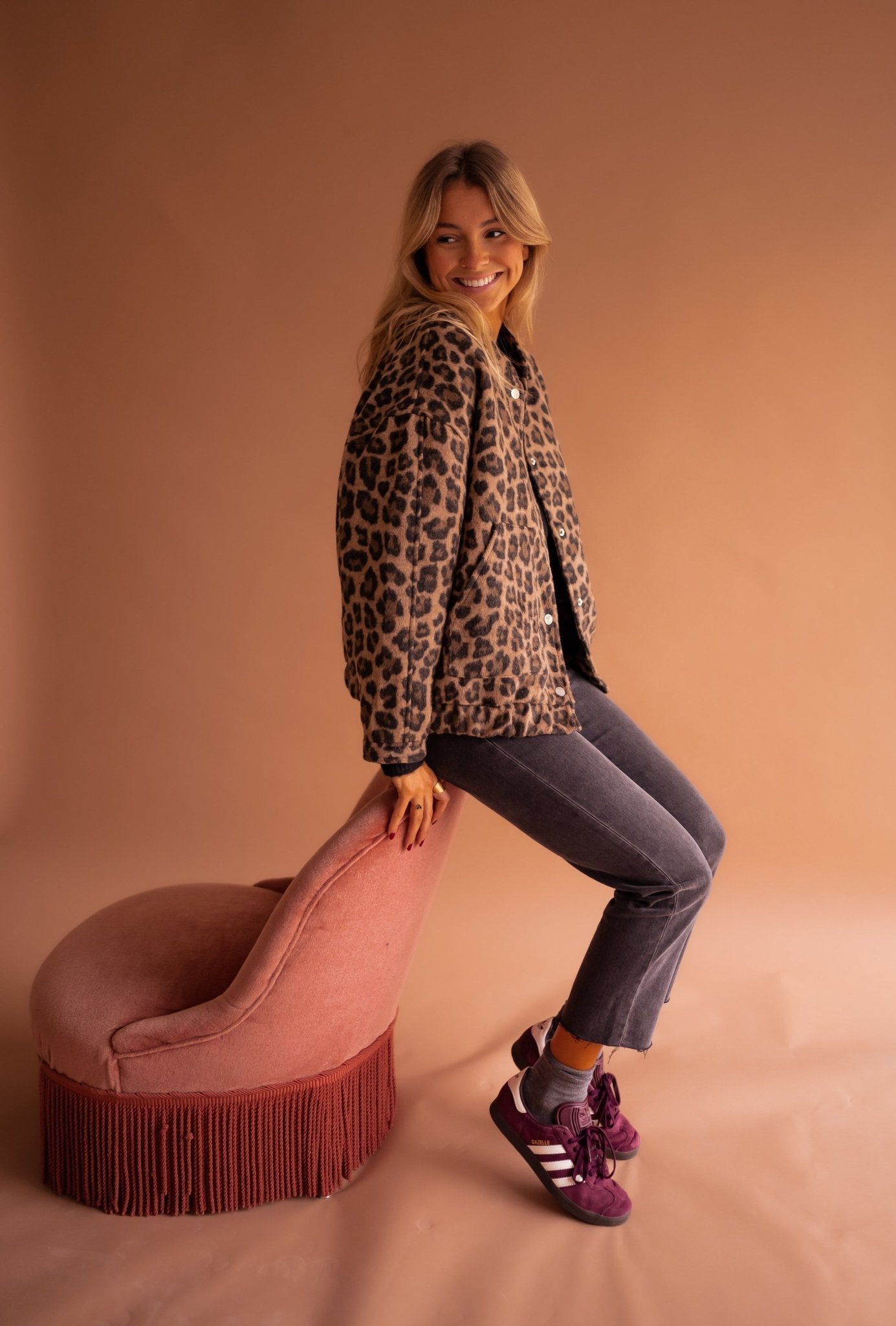 Animalprint Jasje Dames – Trendy Statement Jas met Zachte Warme Voering