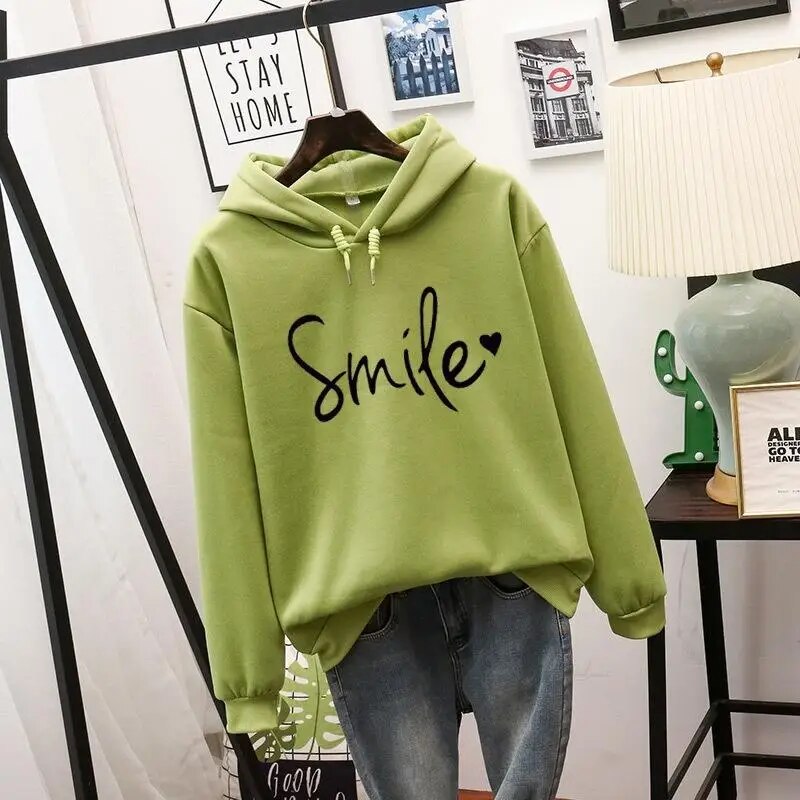 Ottelien hoodie dames – comfortabele graphic hoodie met “Smile” print