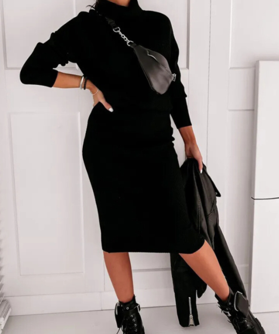 Leona Gebreide Set – Luxe Coltrui & Broek voor Warmte en Stijl