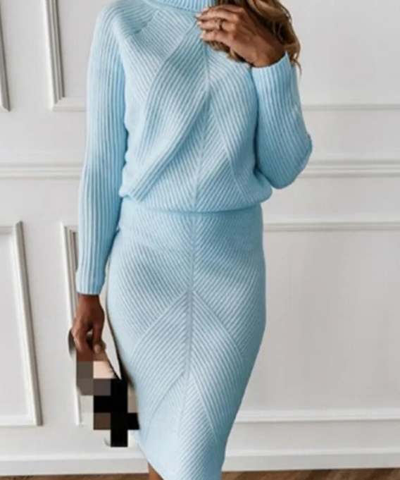 Leona Gebreide Set – Luxe Coltrui & Broek voor Warmte en Stijl