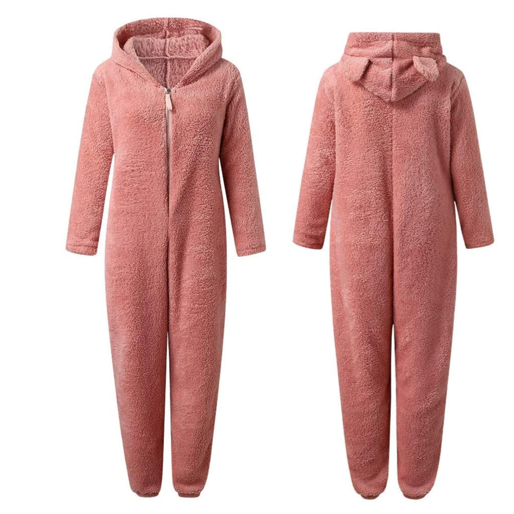 SnugglePaws fleece onesie – superzachte dames onesie met schattige berenoortjes
