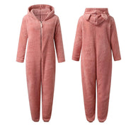 SnugglePaws fleece onesie – superzachte dames onesie met schattige berenoortjes