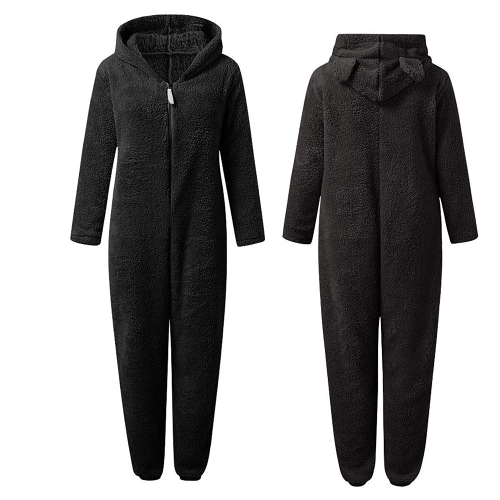 SnugglePaws fleece onesie – superzachte dames onesie met schattige berenoortjes
