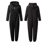 SnugglePaws fleece onesie – superzachte dames onesie met schattige berenoortjes