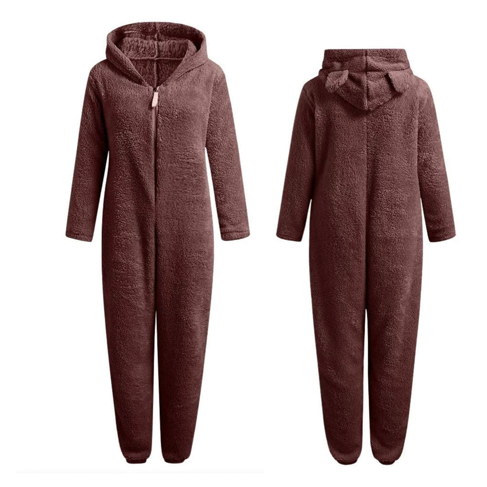 SnugglePaws fleece onesie – superzachte dames onesie met schattige berenoortjes