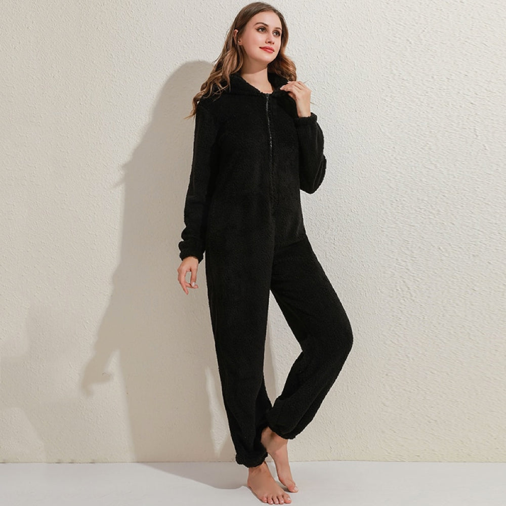 SnugglePaws fleece onesie dames | Superzachte onesie met berenoortjes | Warme loungewear