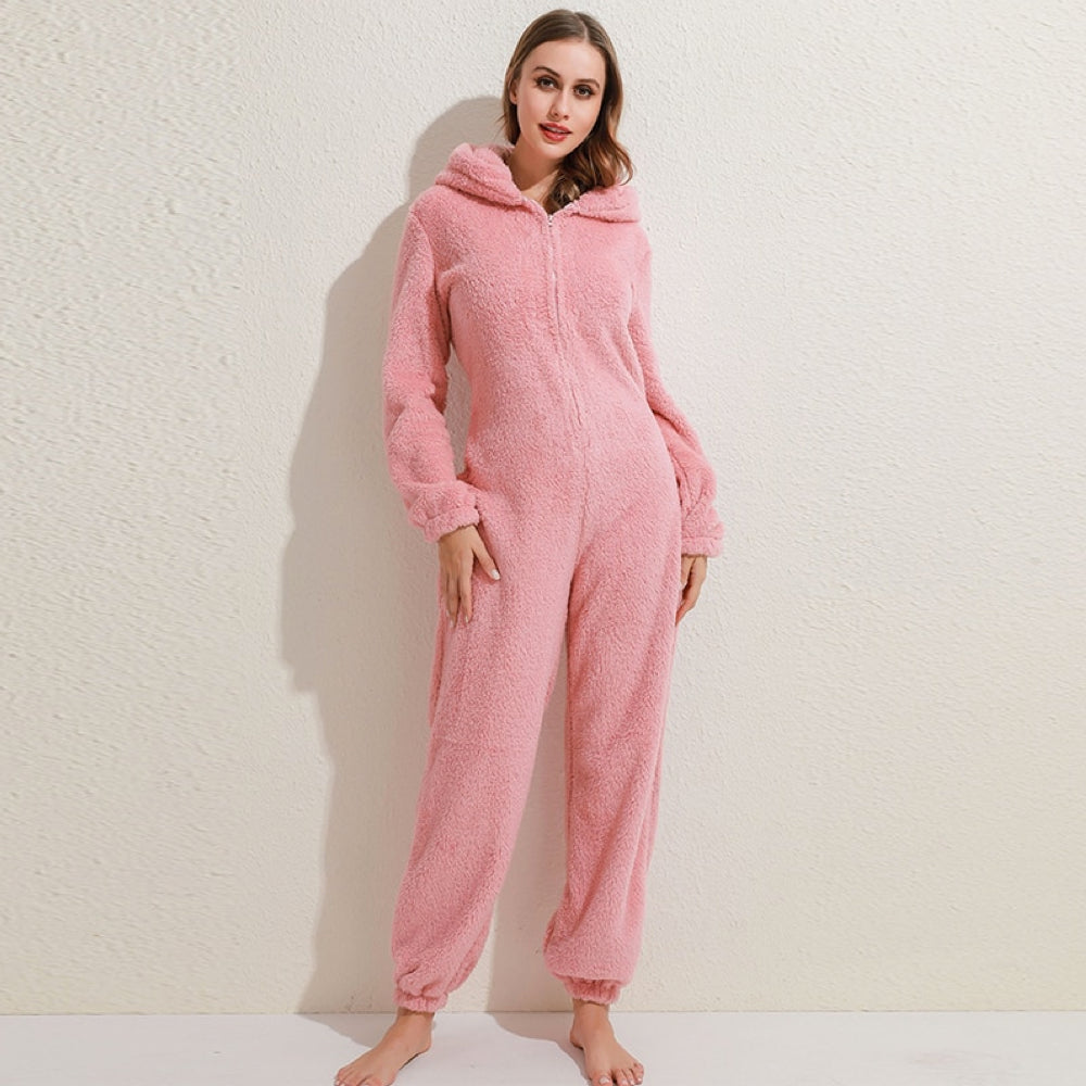 SnugglePaws fleece onesie – superzachte dames onesie met schattige berenoortjes