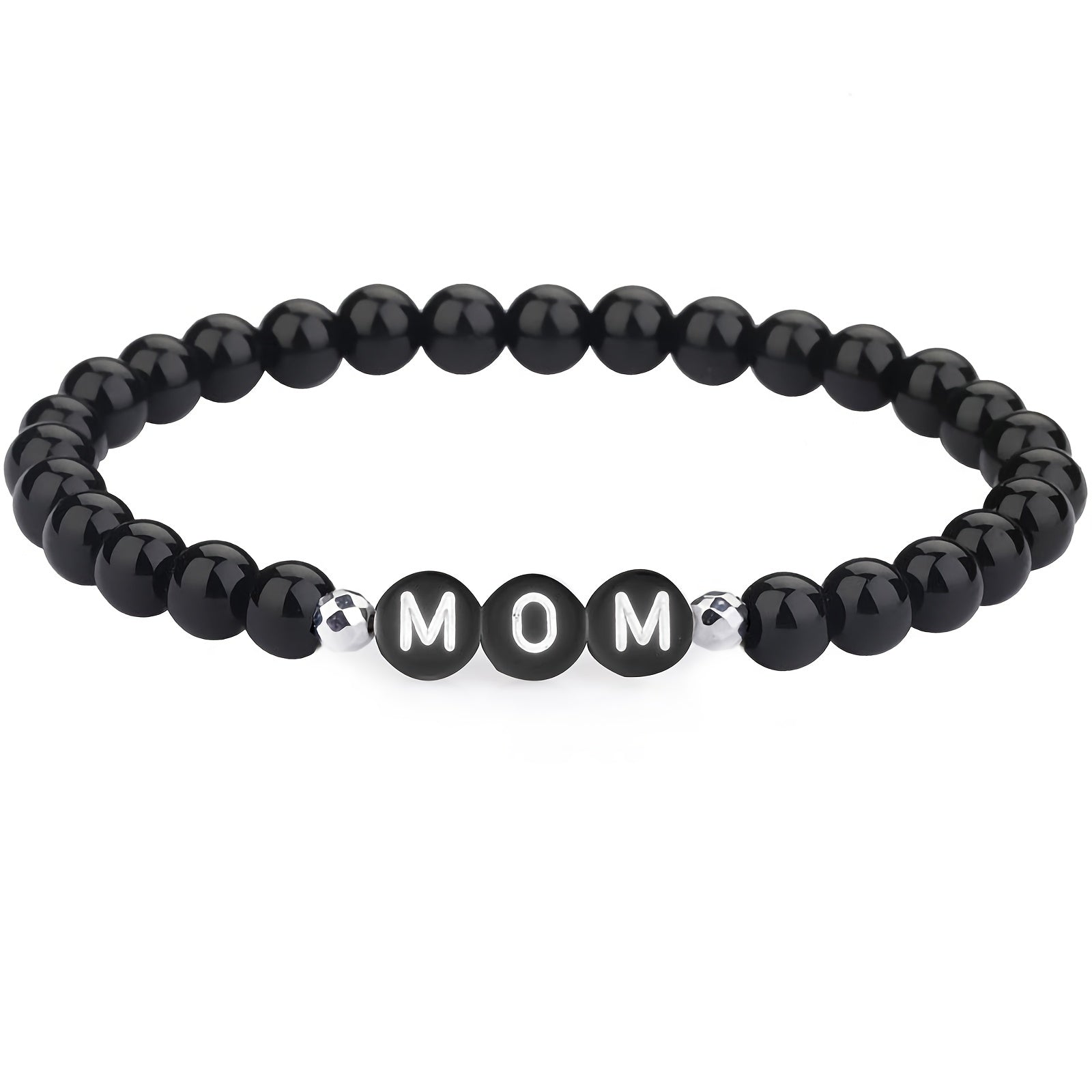 Pip armband – zwarte letterkralen, persoonlijk & Moederdag cadeau