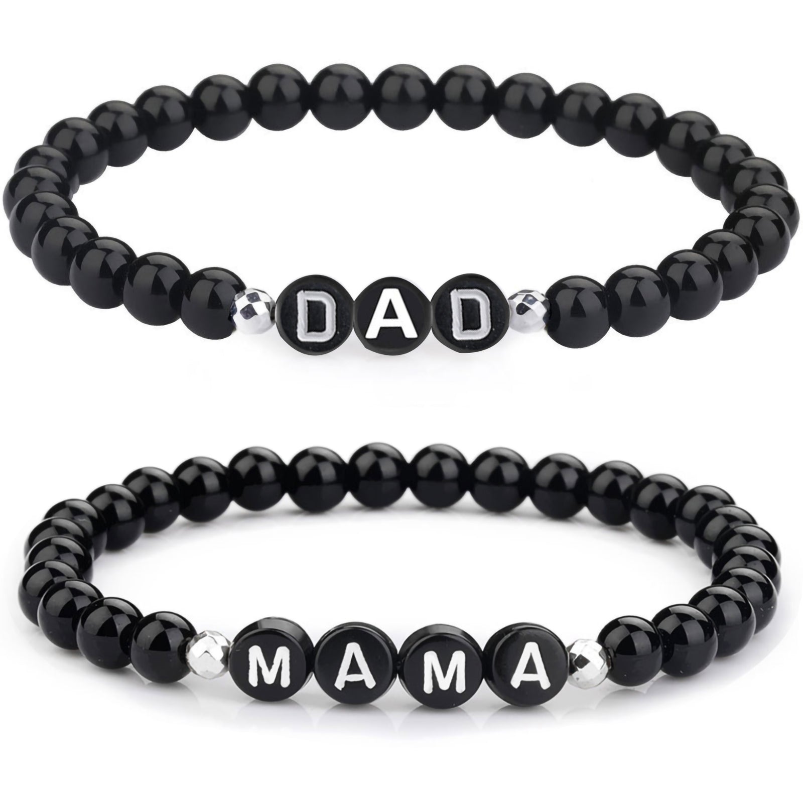 Pip armband – zwarte letterkralen, persoonlijk & Moederdag cadeau