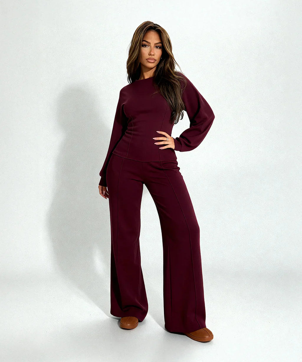 Chique dames set – elegante tweedelige outfit met flatterende pasvorm