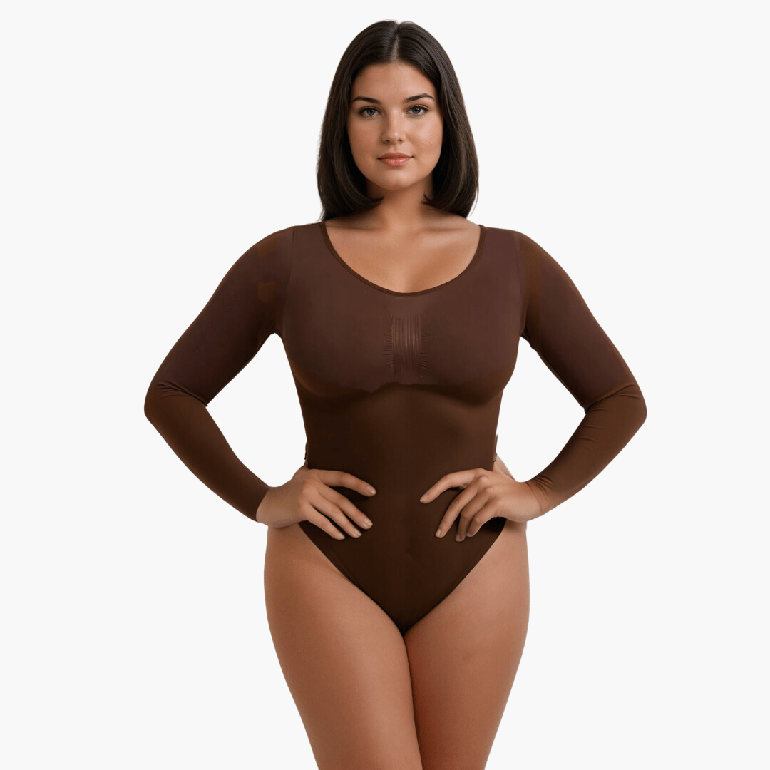 Snatching Shapewear Longsleeve Bodysuit String – Naadloze Corrigerende Body voor een Gladde Look