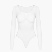 Snatching Shapewear Longsleeve Bodysuit String – Naadloze Corrigerende Body voor een Gladde Look