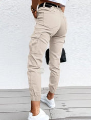 Sofie dames cargobroek – hoge taille broek met zijzakken en tapered fit