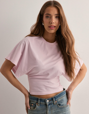 Amaya dames T-shirt – trendy top met wijde mouwen en flatterende taille
