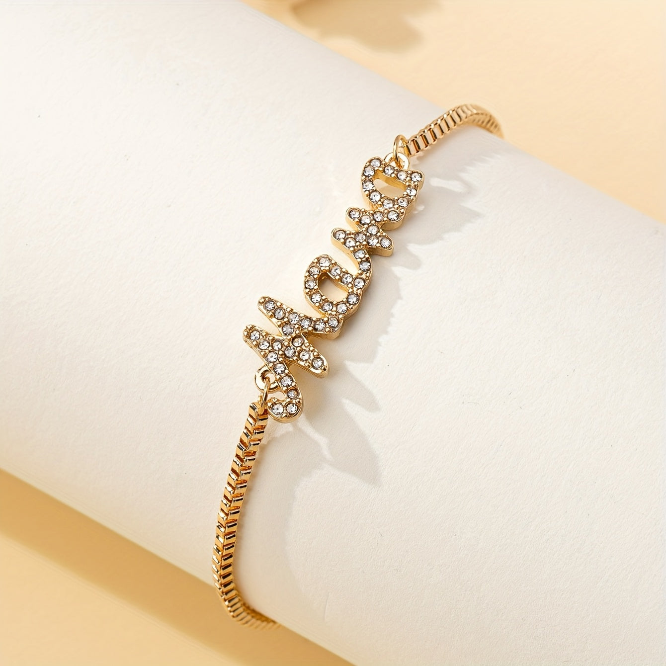 Mama letter bedelarmband – stijlvol met nepdiamanten, ideaal Moederdag cadeau
