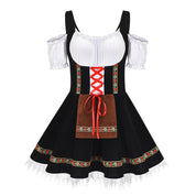 Janina Oktoberfest Jurk Dames | Traditionele Dirndl met Schort & Blouse | Authentieke Oktoberfest Outfit