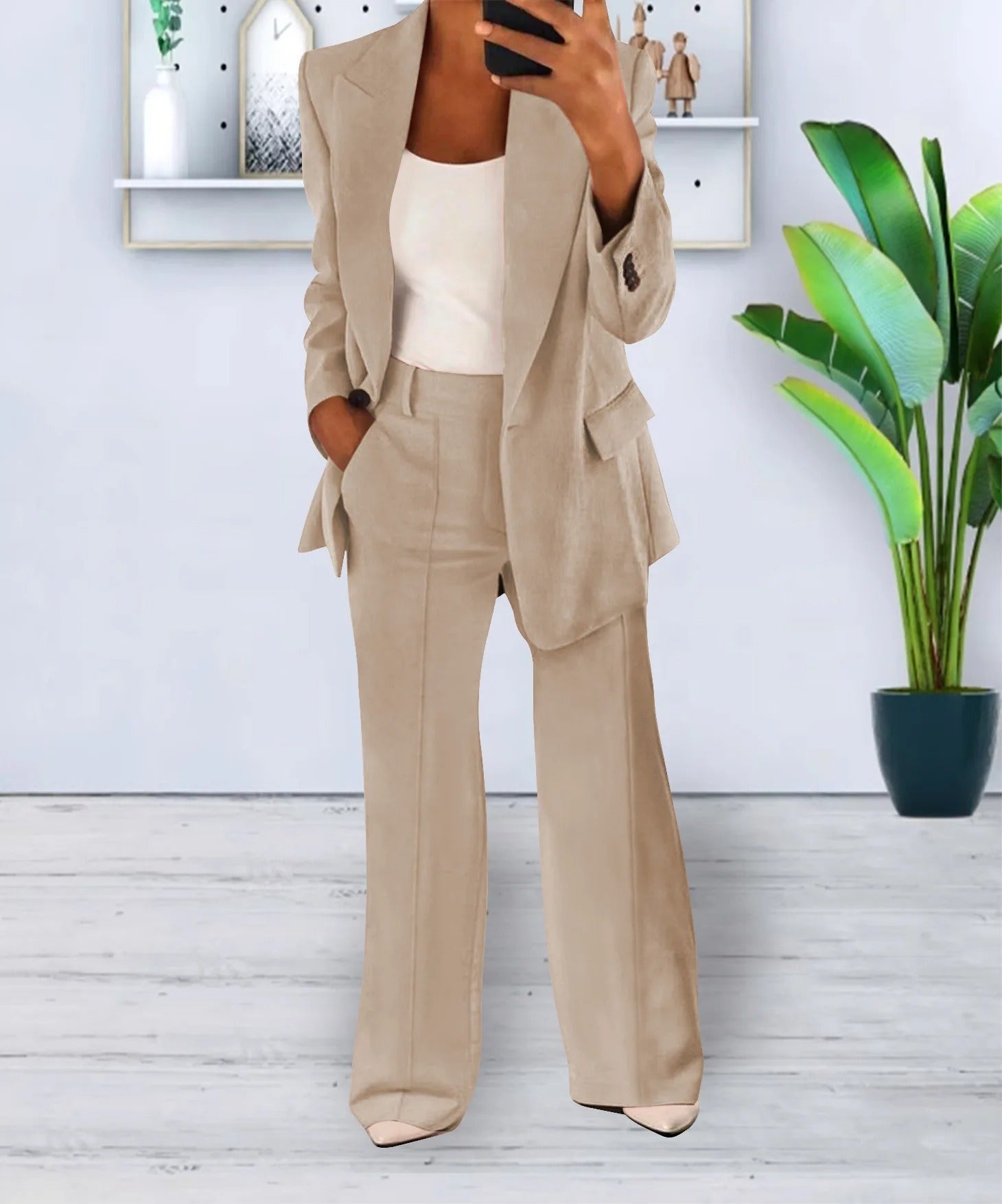 Tweedelig Pak met Blazer en Broek voor Dames – Professionele & Stijlvolle Power Dressing